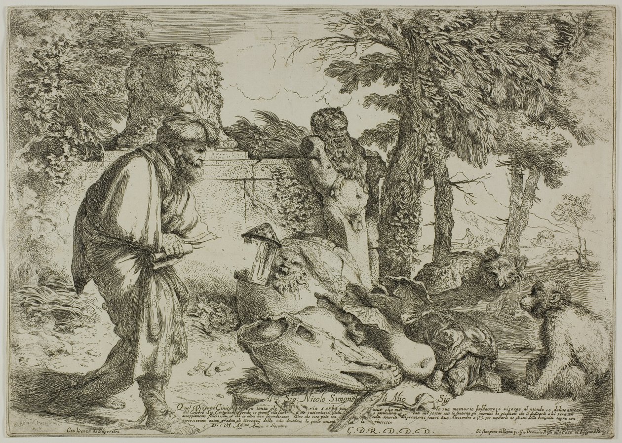 Diogenes hledá čestného muže od Giovanni Benedetto Castiglione