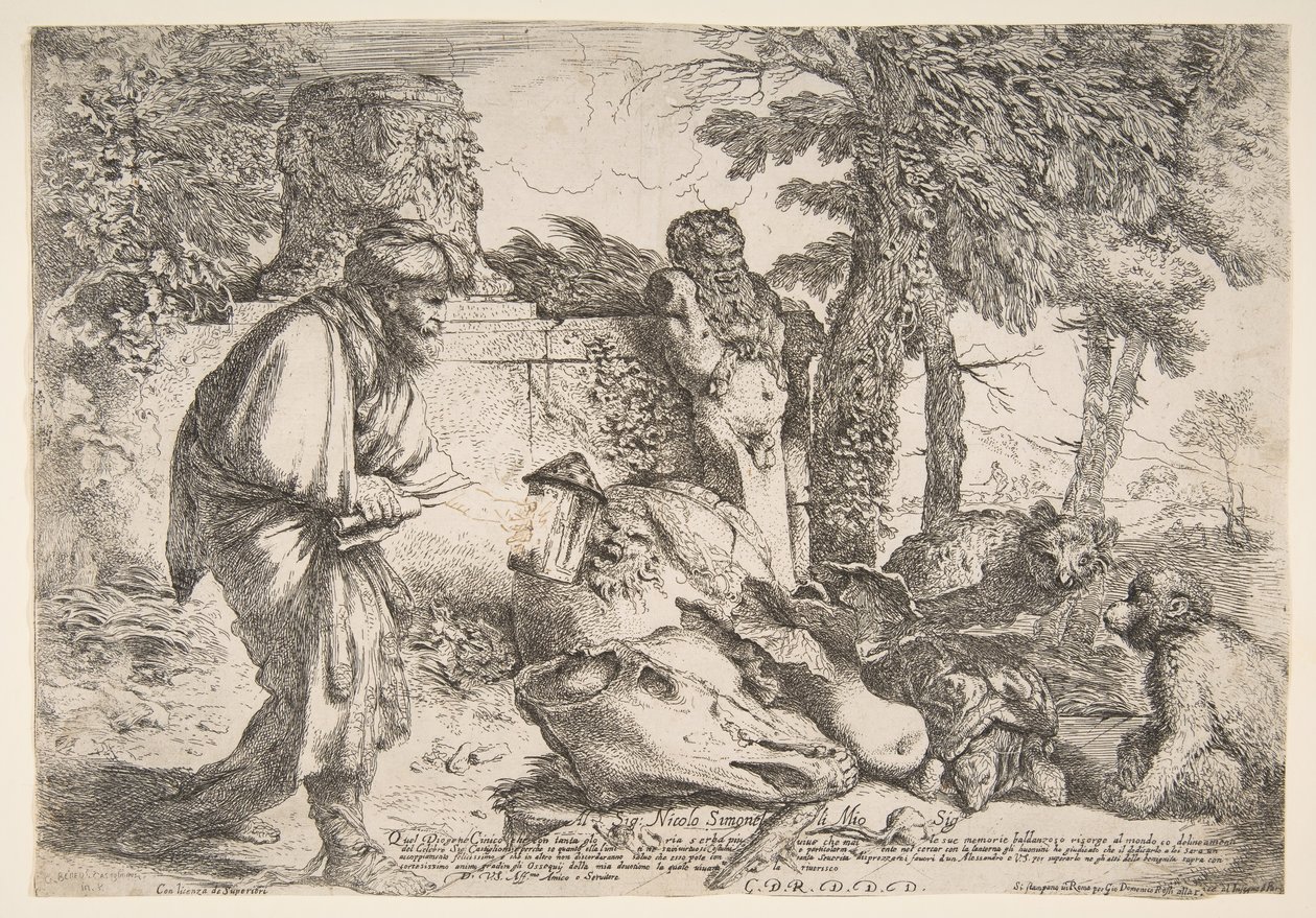 Diogenes hledá čestného muže, ca. 1645-47. od Giovanni Benedetto Castiglione