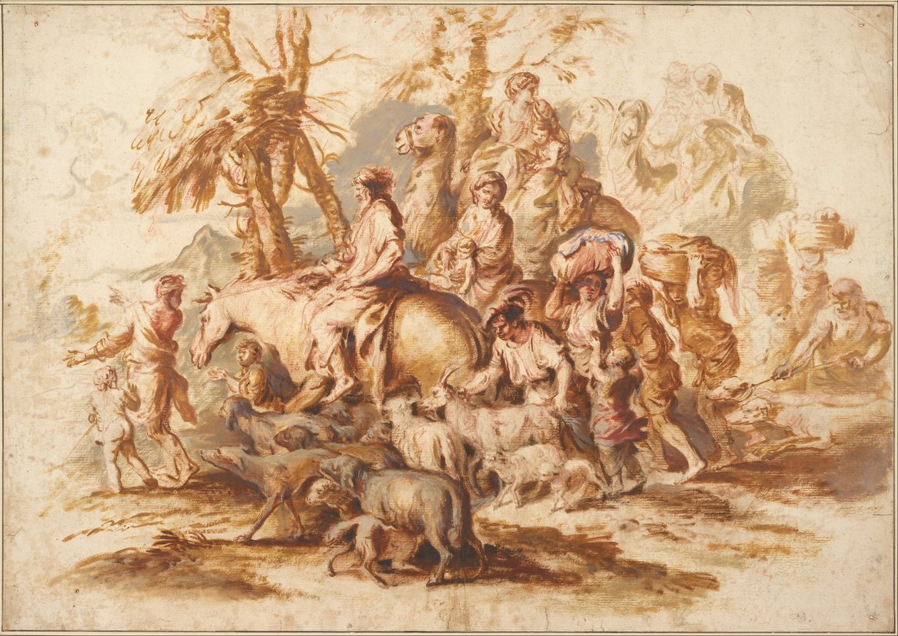 Jakubův návrat, cca 1647-1651 od Giovanni Benedetto Castiglione