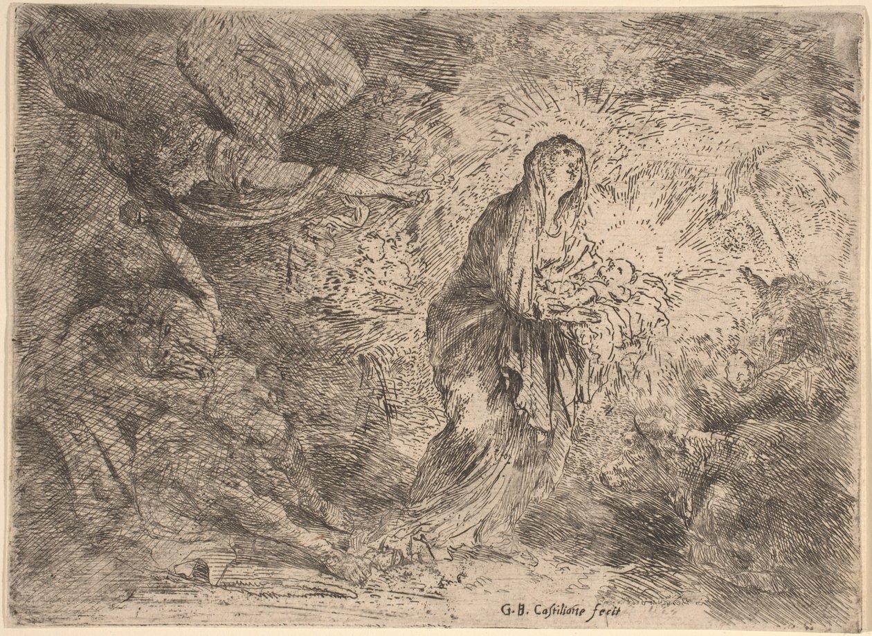 Josef probuzený andělem od Giovanni Benedetto Castiglione