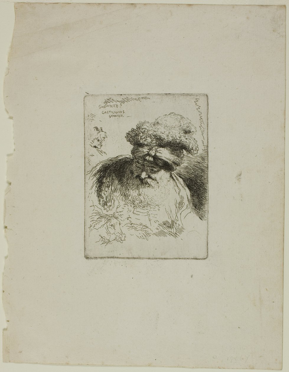 Starý muž s turbanem od Giovanni Benedetto Castiglione