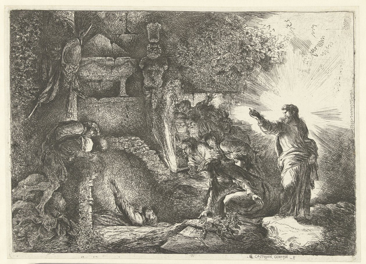 Vzkříšení Lazara od Giovanni Benedetto Castiglione