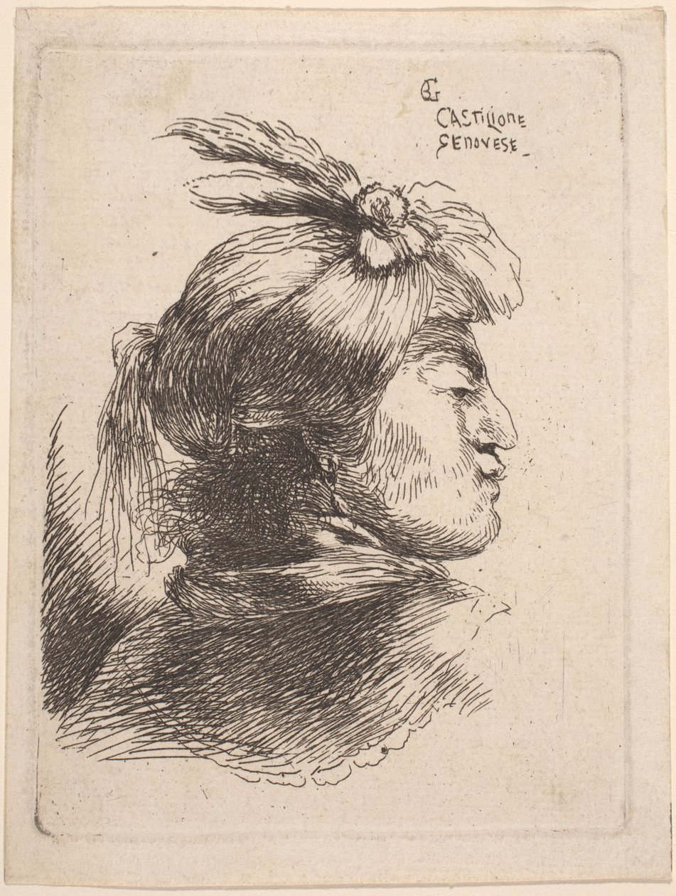 Malá orientální hlava od Giovanni Benedetto Castiglione