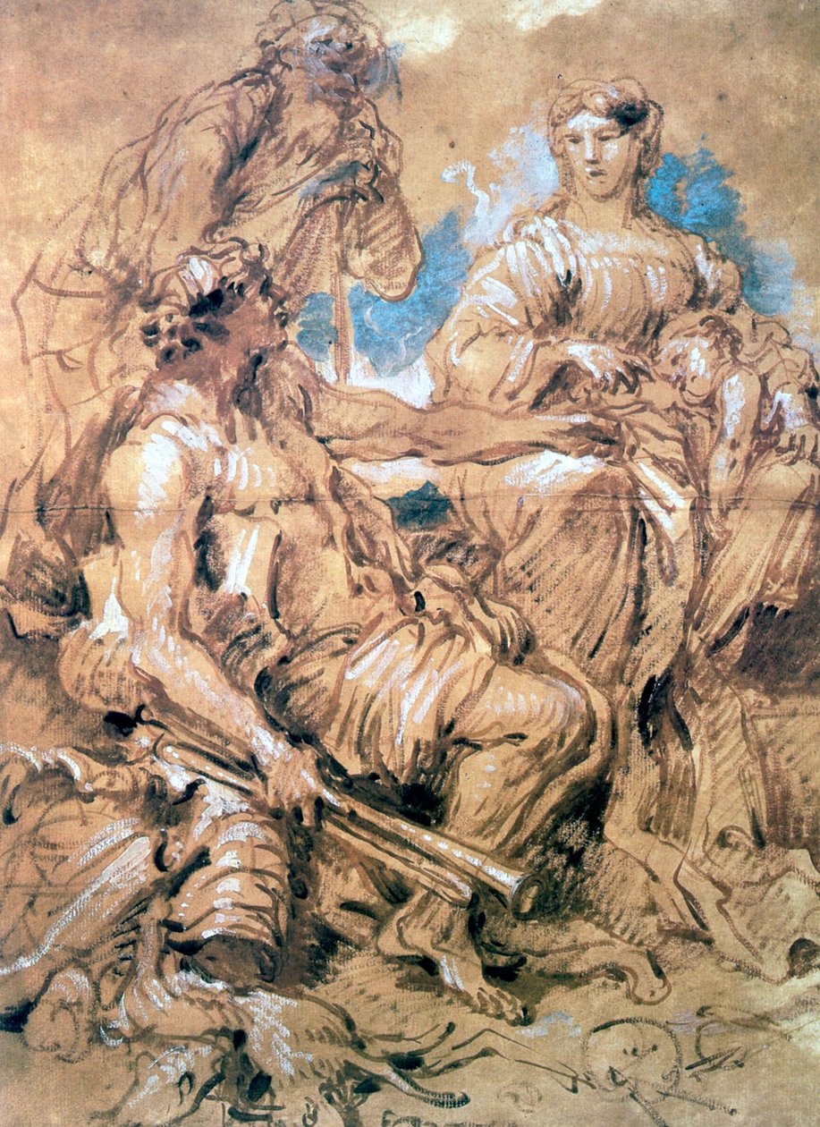 Studie postav v kostýmu, c1635-1670 od Giovanni Benedetto Castiglione