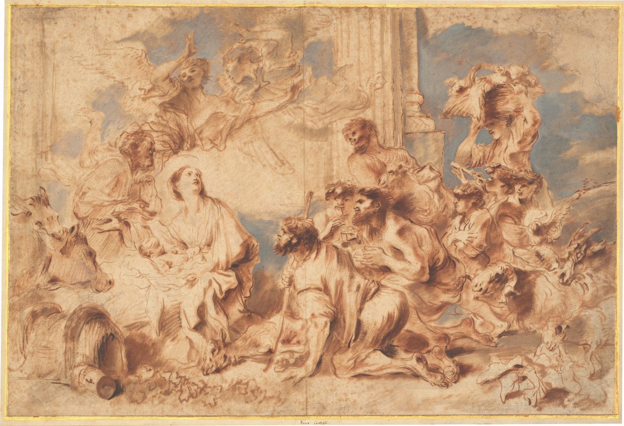 Die Anbetung der Hirten od Giovanni Benedetto Castiglione
