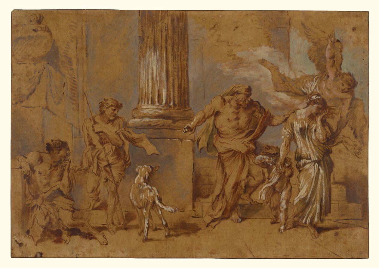 Die Vertreibung der Hagar od Giovanni Benedetto Castiglione