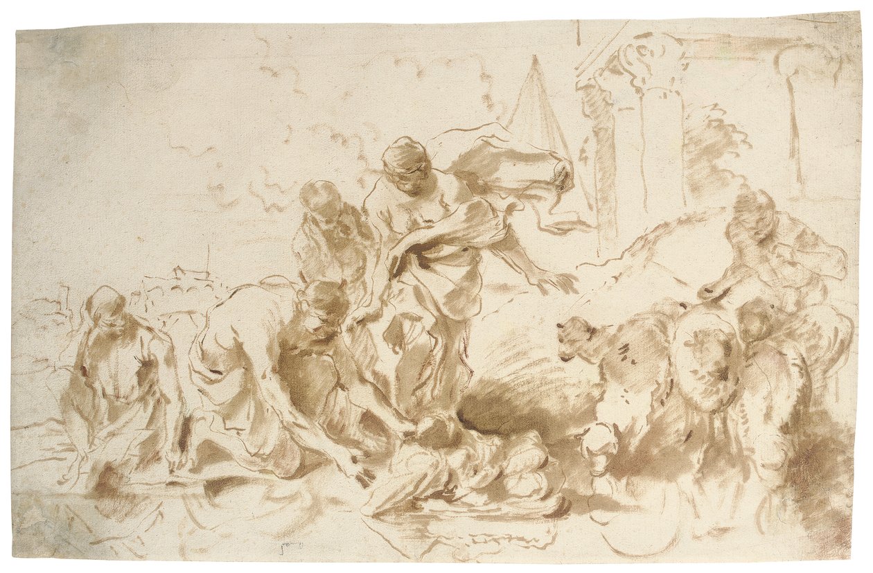 Nalezení Mojžíše od Giovanni Benedetto Castiglione