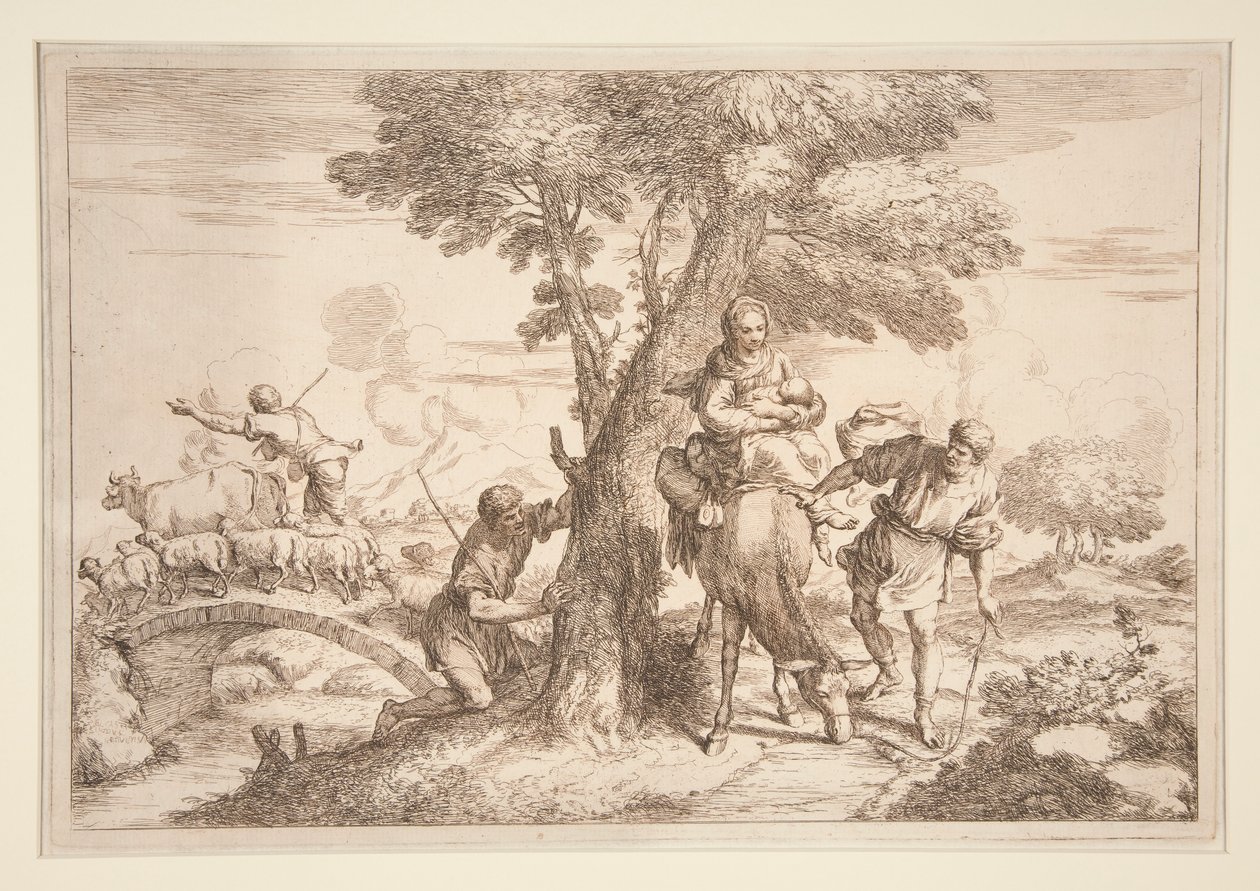 Útěk do Egypta od Giovanni Benedetto Castiglione