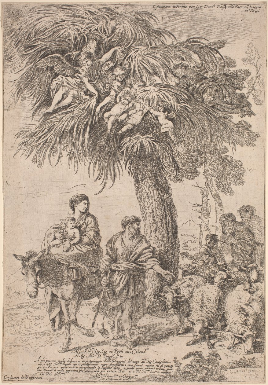 Útěk do Egypta od Giovanni Benedetto Castiglione