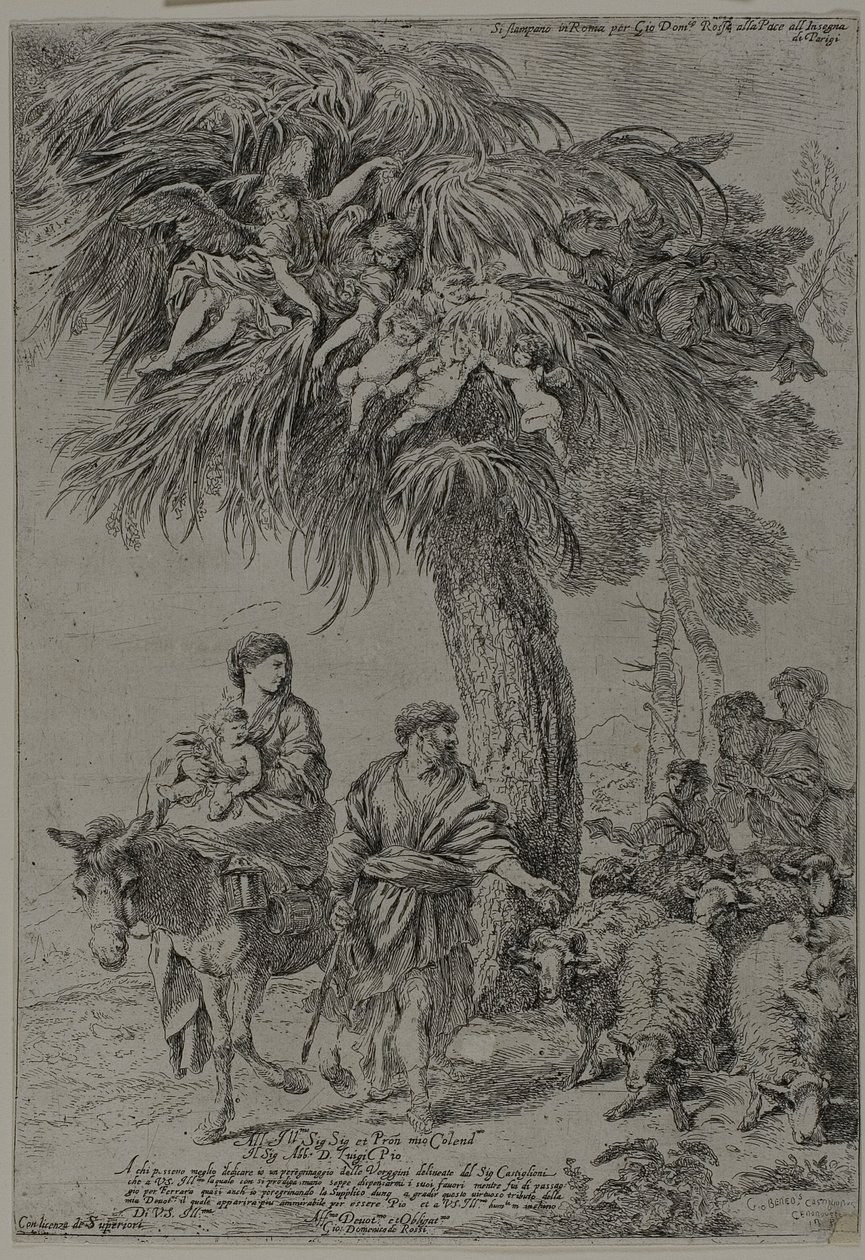 Útěk do Egypta od Giovanni Benedetto Castiglione