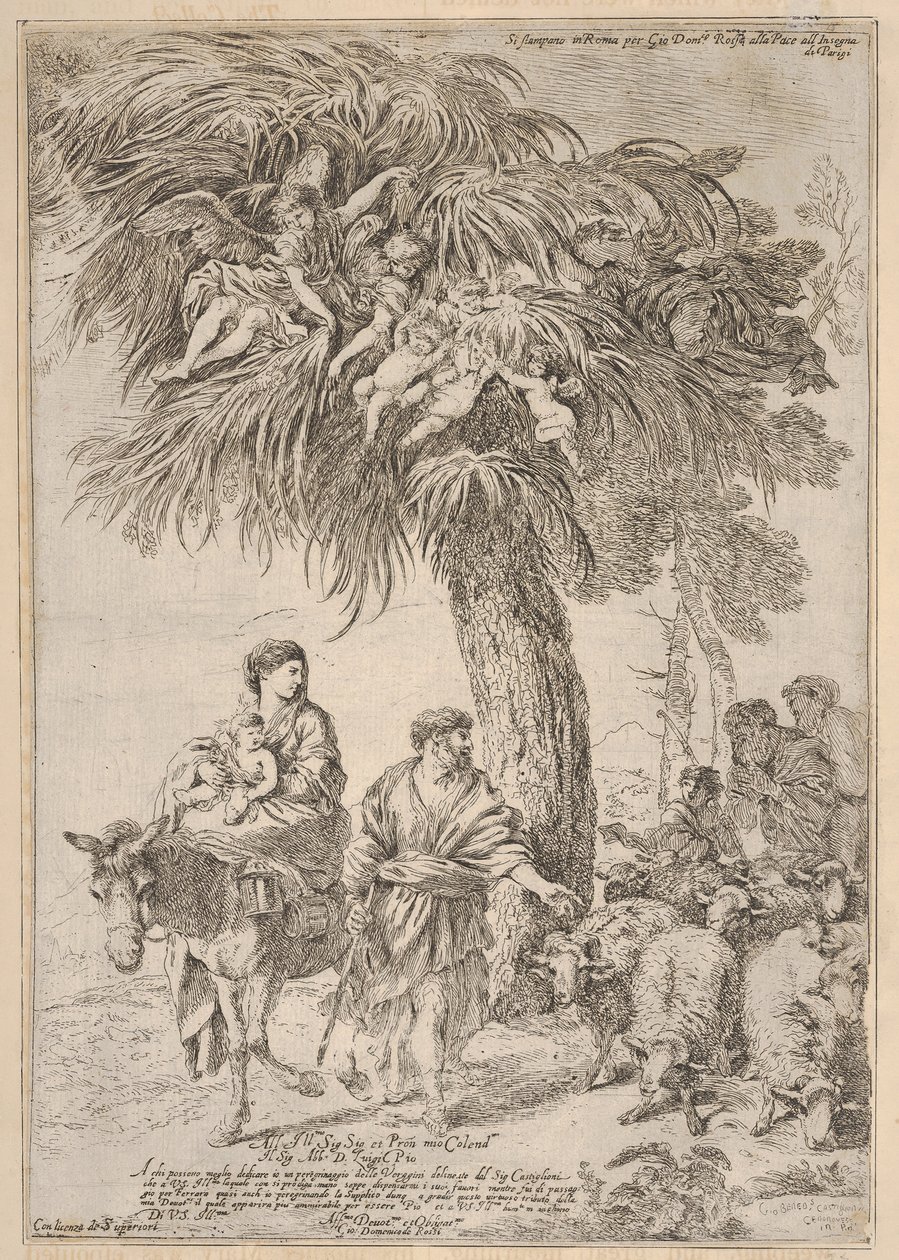 Svatá rodina na jejich útěku do Egypta, ca. 1647. od Giovanni Benedetto Castiglione