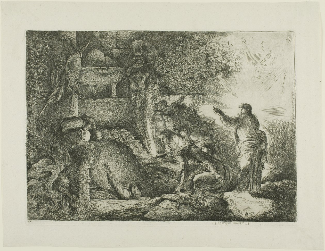 Vzkříšení Lazara od Giovanni Benedetto Castiglione
