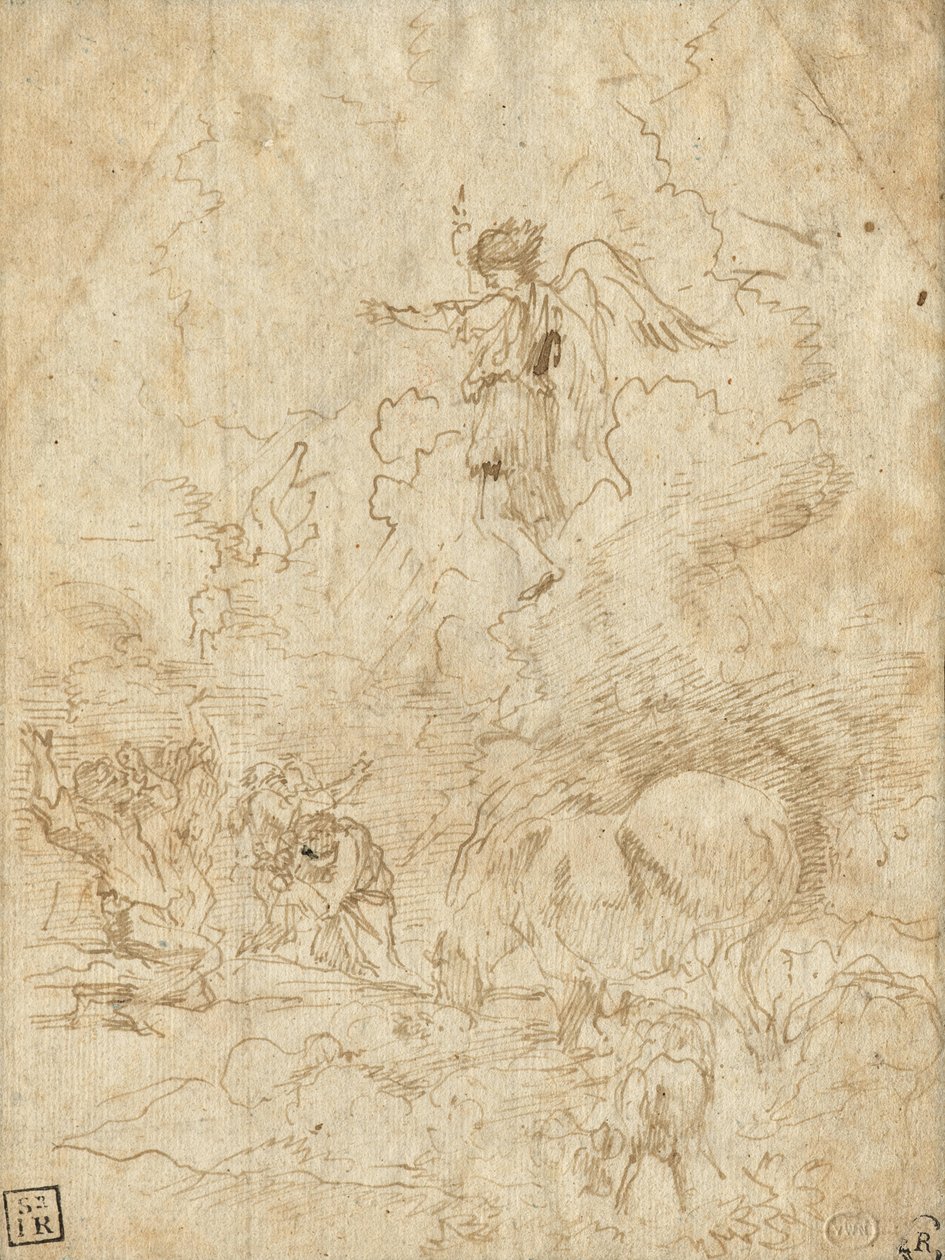 Oznámení pastýřům od Giovanni Benedetto Castiglione
