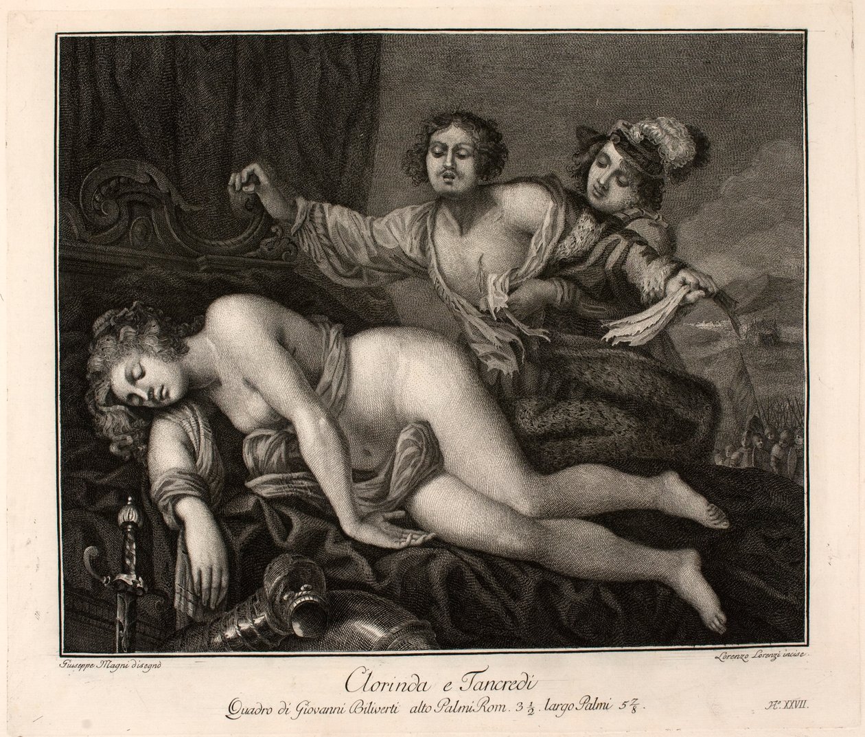 Tancrediho nářek nad Clorindiným tělem od Giovanni Biliverti