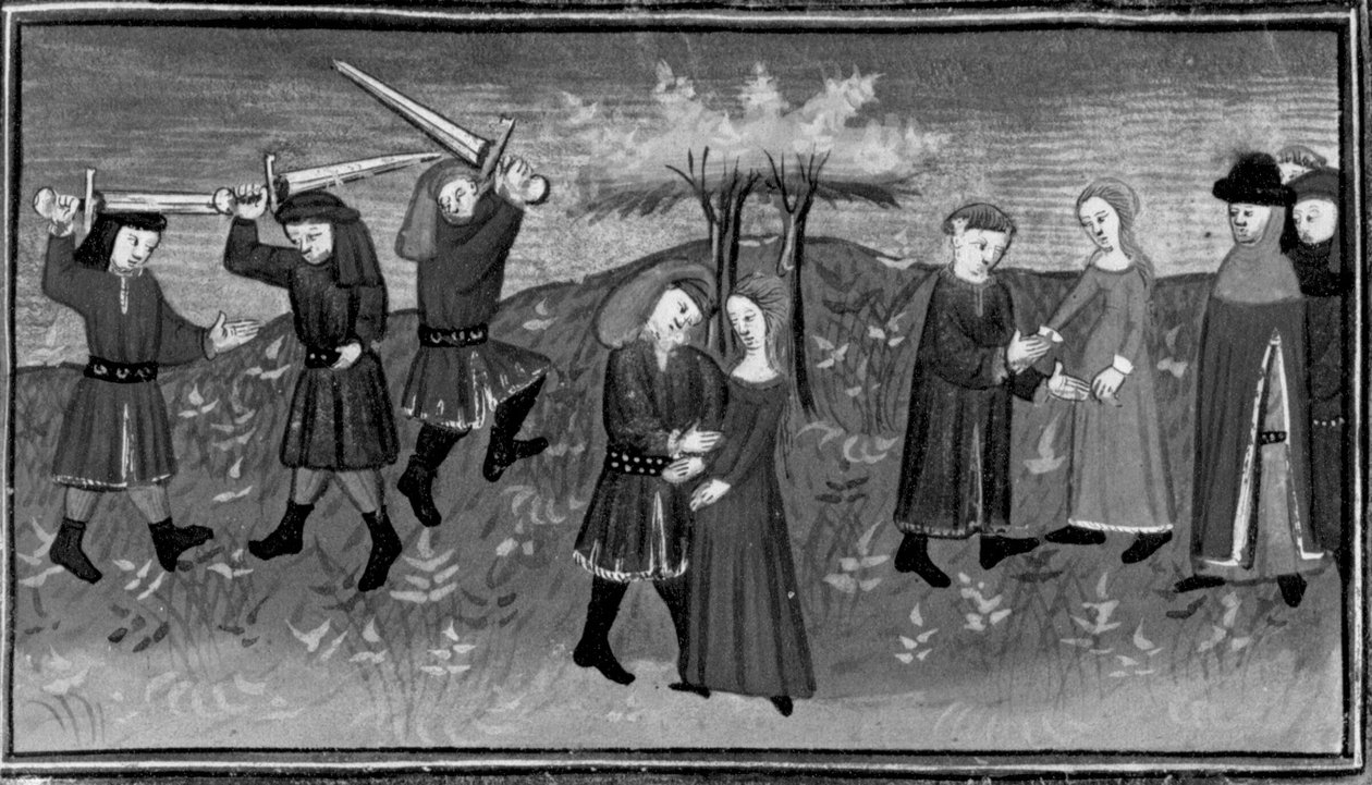 Décaméron, Giannole a Minghino se pokusí Agnès unést; Agnès si vezme Minghina. Pátý den, povídka 5 od Giovanni Boccaccio