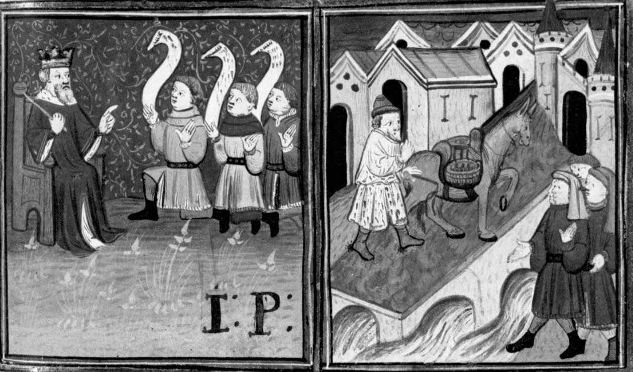 Dekameron, Šalamoun vynáší rozsudek; Joséphe a Mélissa musí přejít přes Husí most. Den devátý, novinka 9 od Giovanni Boccaccio