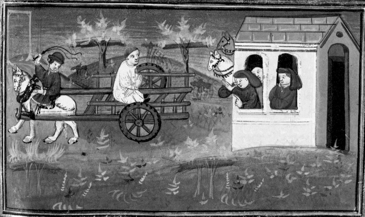 Dekameronu je Theodor veden na místo popravy. Pátý den, zpráva 7 od Giovanni Boccaccio