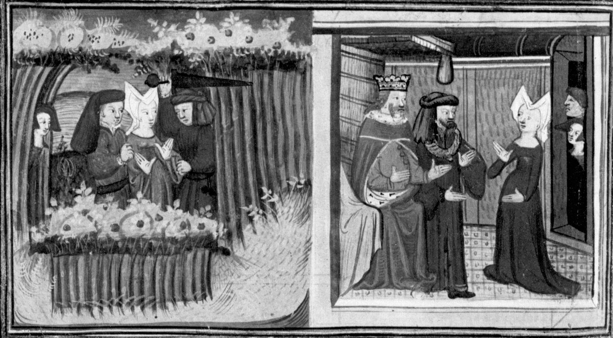 Dekameron, Na Kypru je napadena žena, která si vymohla audienci u krále. První den, zprávy 9. od Giovanni Boccaccio