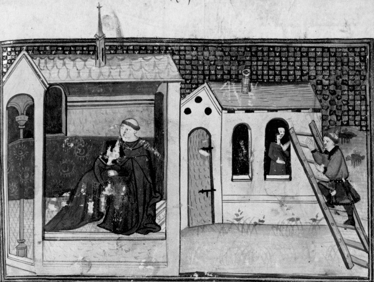 Dekameron, Žena jde do kostela, aby se vyzpovídala; ženu navštíví mladý muž. Třetí den, povídka 3 od Giovanni Boccaccio