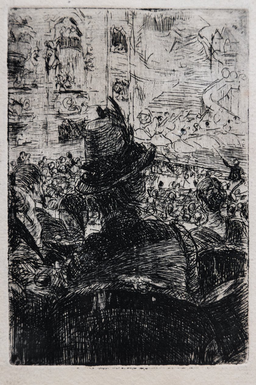 V opeře v Paříži, c.1880 (pruhované na papíře) od Giovanni Boldini