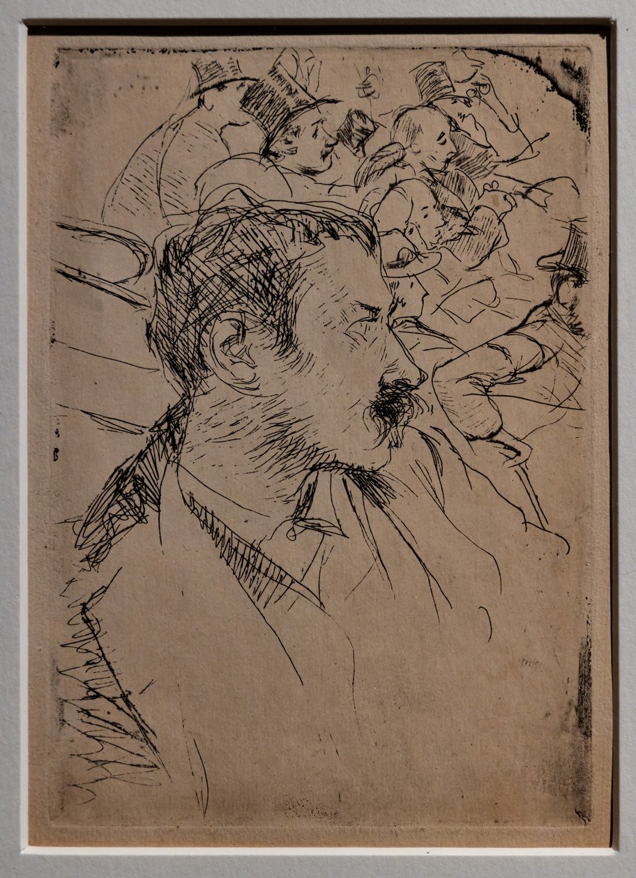 V opeře v Paříži, c.1880 (pruhované na papíře) od Giovanni Boldini
