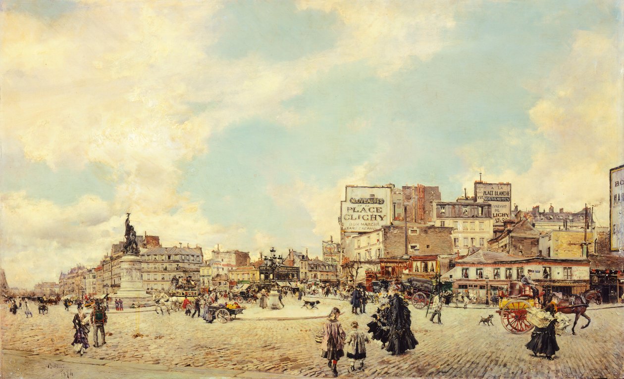 Náměstí Clichy, Paříž, Giovanni Boldini (1842-1931), olej na plátně, 60x98 cm od Giovanni Boldini