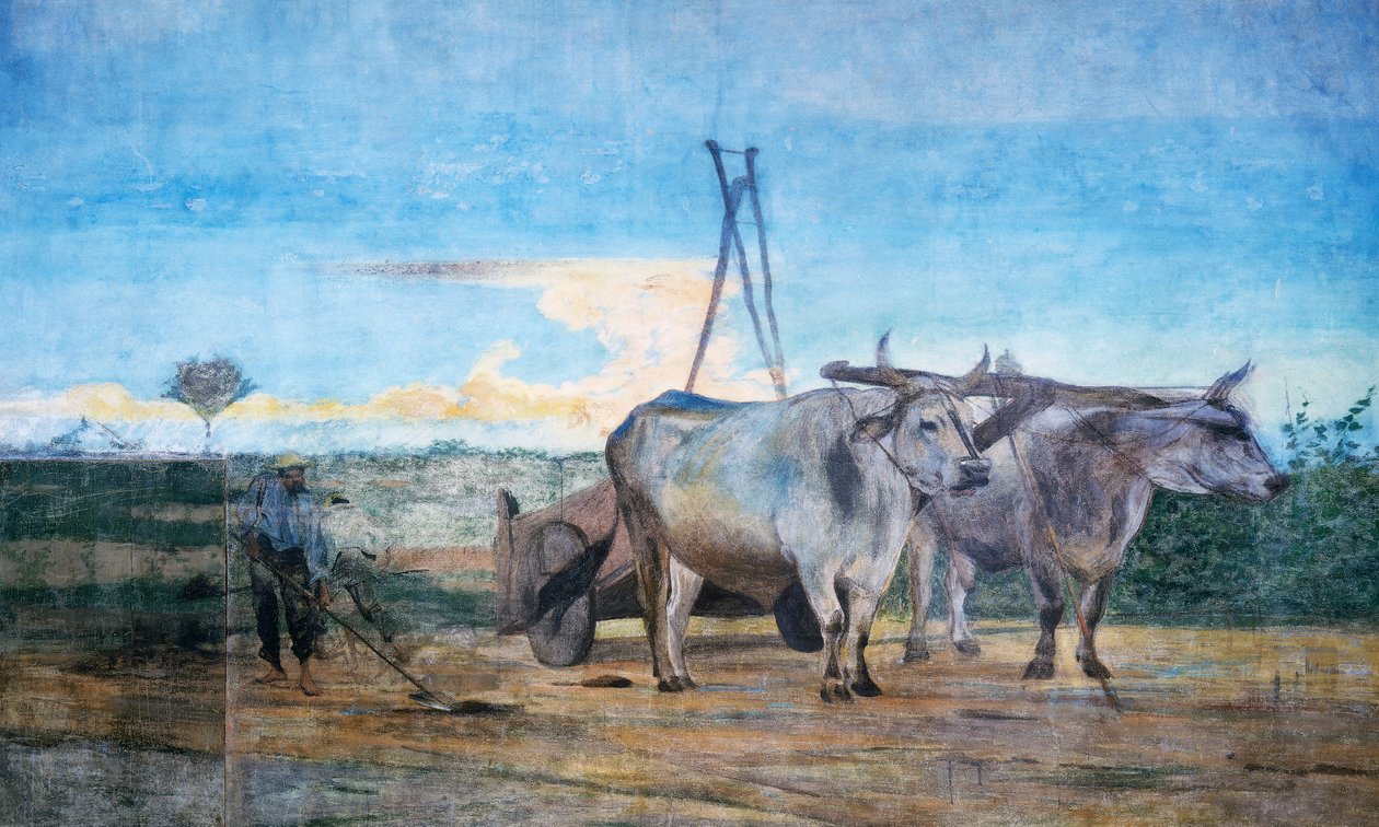 Svoz hnoje, vůz s voly od Giovanni Boldini
