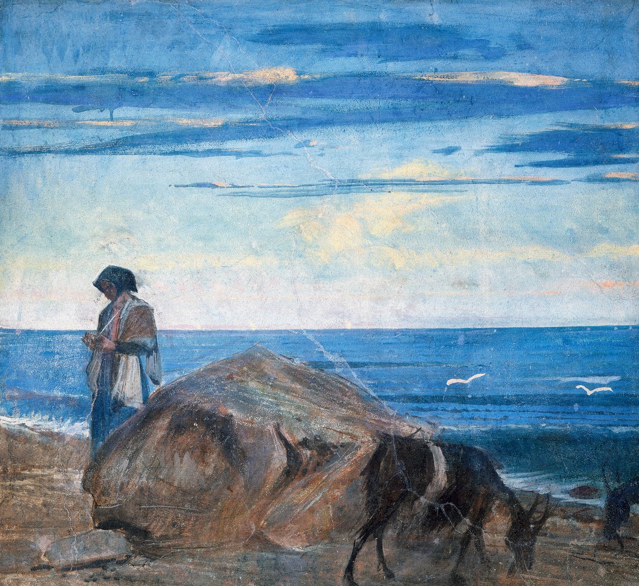 Pastýř koz u moře od Giovanni Boldini