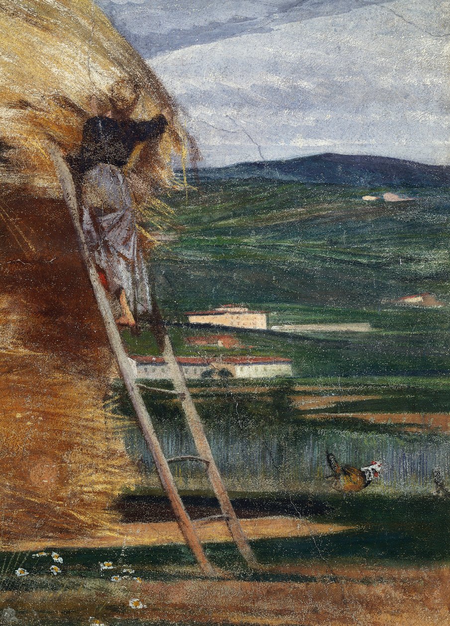 Kupka sena, rolník na žebříku od Giovanni Boldini