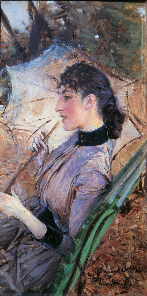 Itálie, Florencie, profil Alaide Banti od Giovanni Boldini