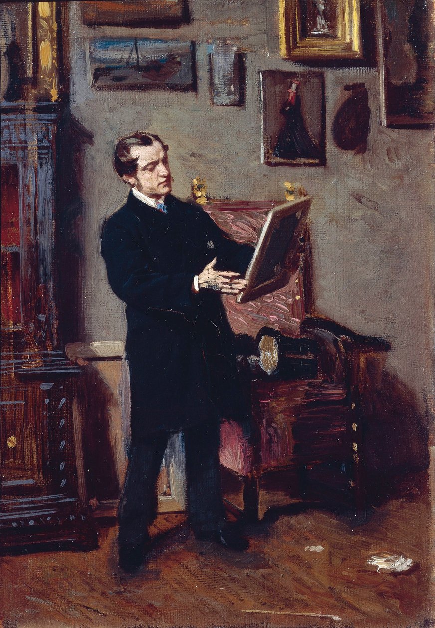Itálie, Florencie, Mladý Muž Sledoval Malování od Giovanni Boldini