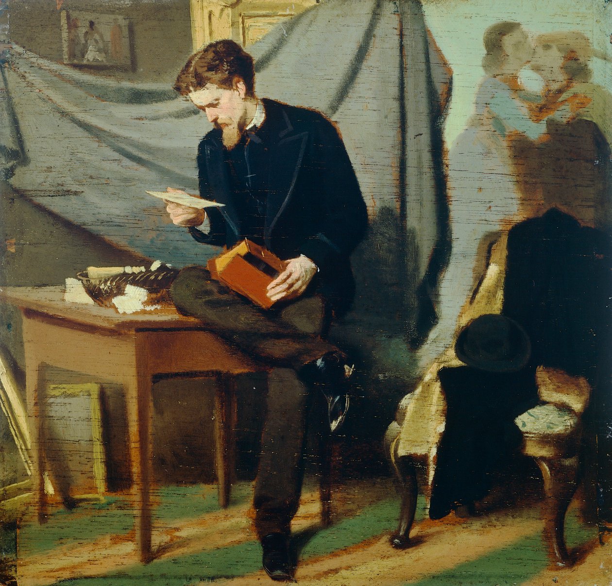 Lanfredini autoportrét, cca 1866, Giovanni Boldini (1842-1931), olej na panelu od Giovanni Boldini