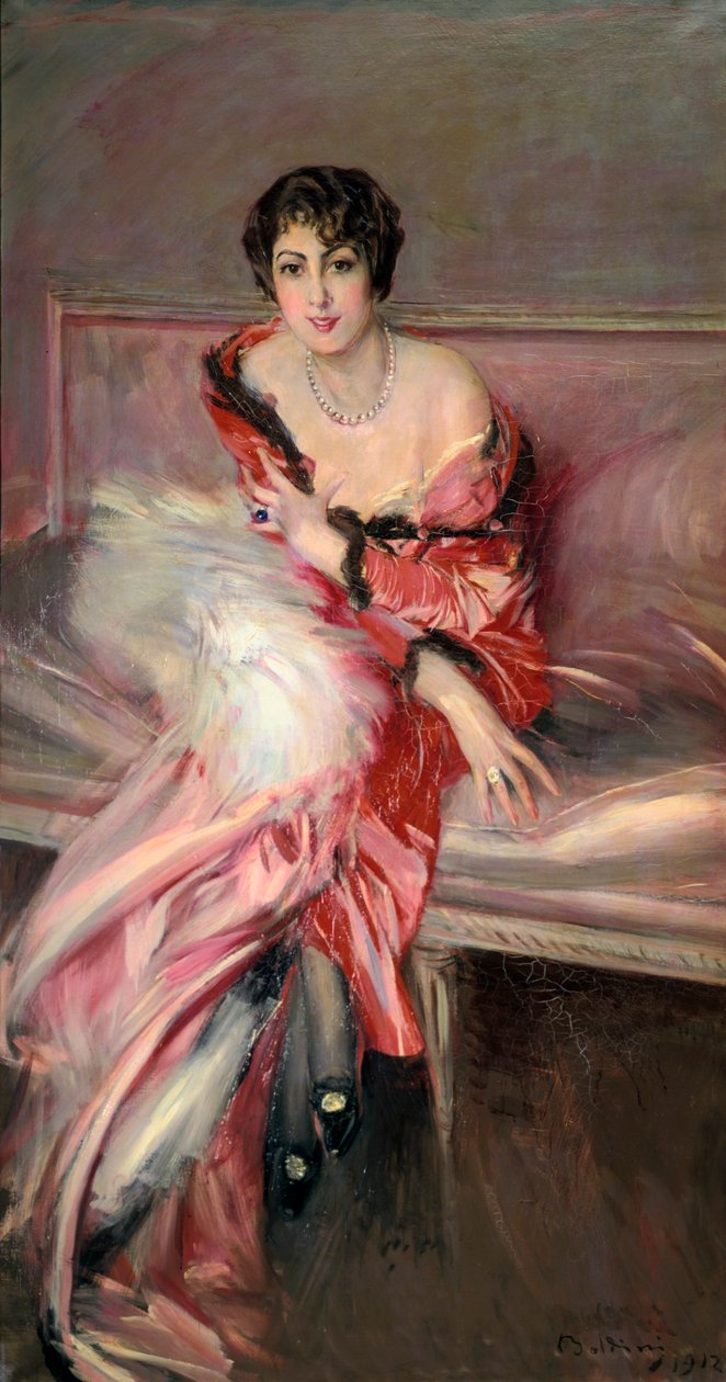 Madame Juillard In Red, 1912 od Giovanni Boldini