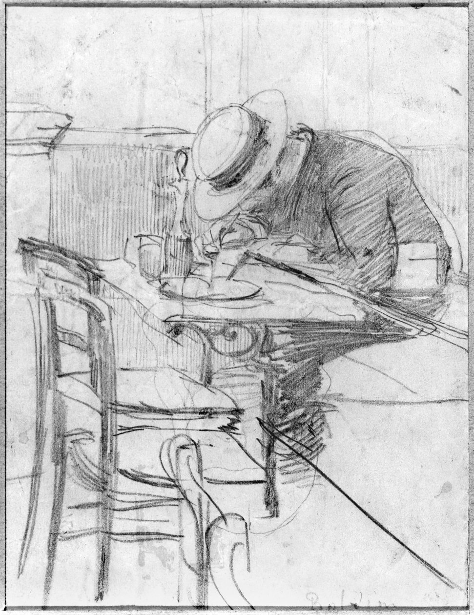 Paul Cesar Helleu u stolu v kavárně od Giovanni Boldini