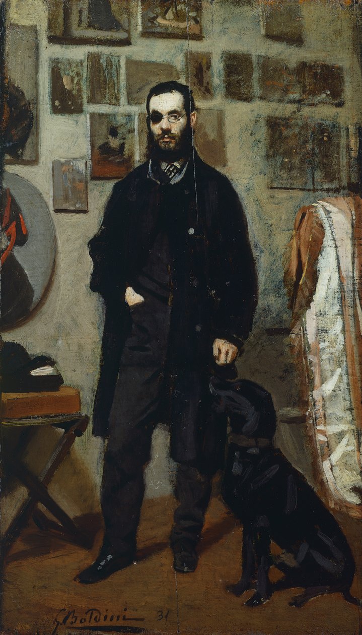 Portrét Giuseppe Abbatiho, Giovanni Boldini (1842-1931), olej na desce, 87,5x22 cm od Giovanni Boldini