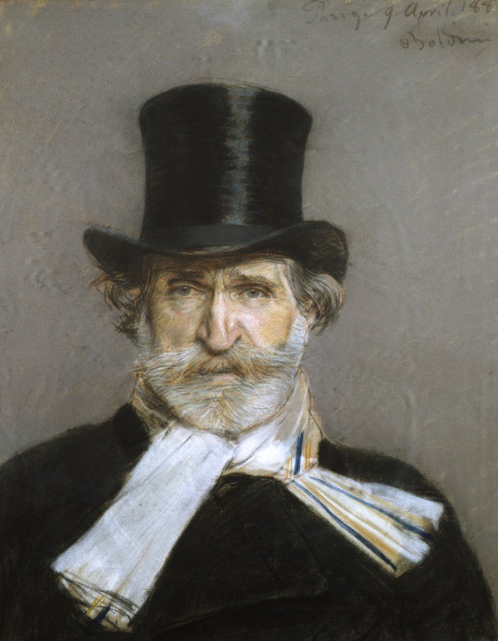 Portrét Giuseppe Verdiho, 80. léta 19. století (pastel na papíře) od Giovanni Boldini