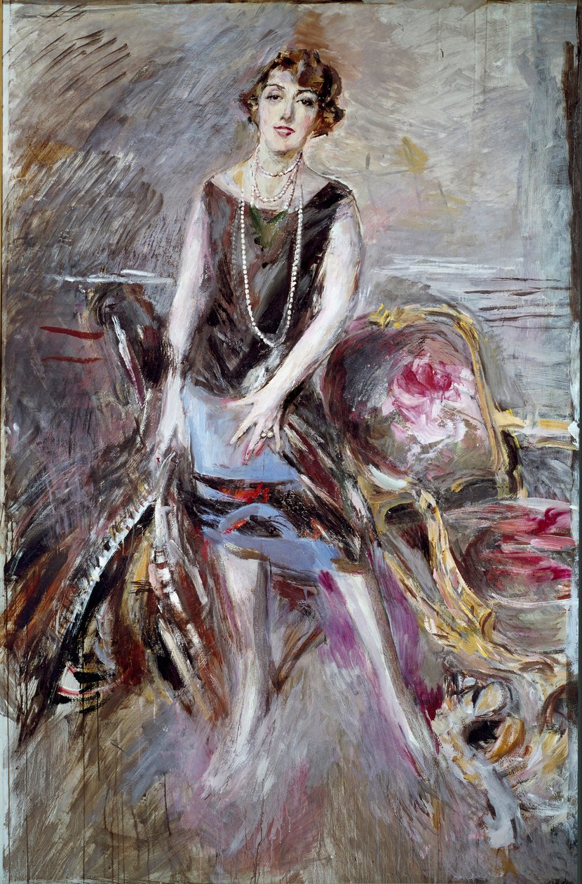 Portrét Madame Corbitt Je to sedmikráska v módě bláznivých let. Obraz Giovanni Boldini (1842-1931) 1925 Ne. 185x122 cm Pistoia kolekce Boldini od Giovanni Boldini