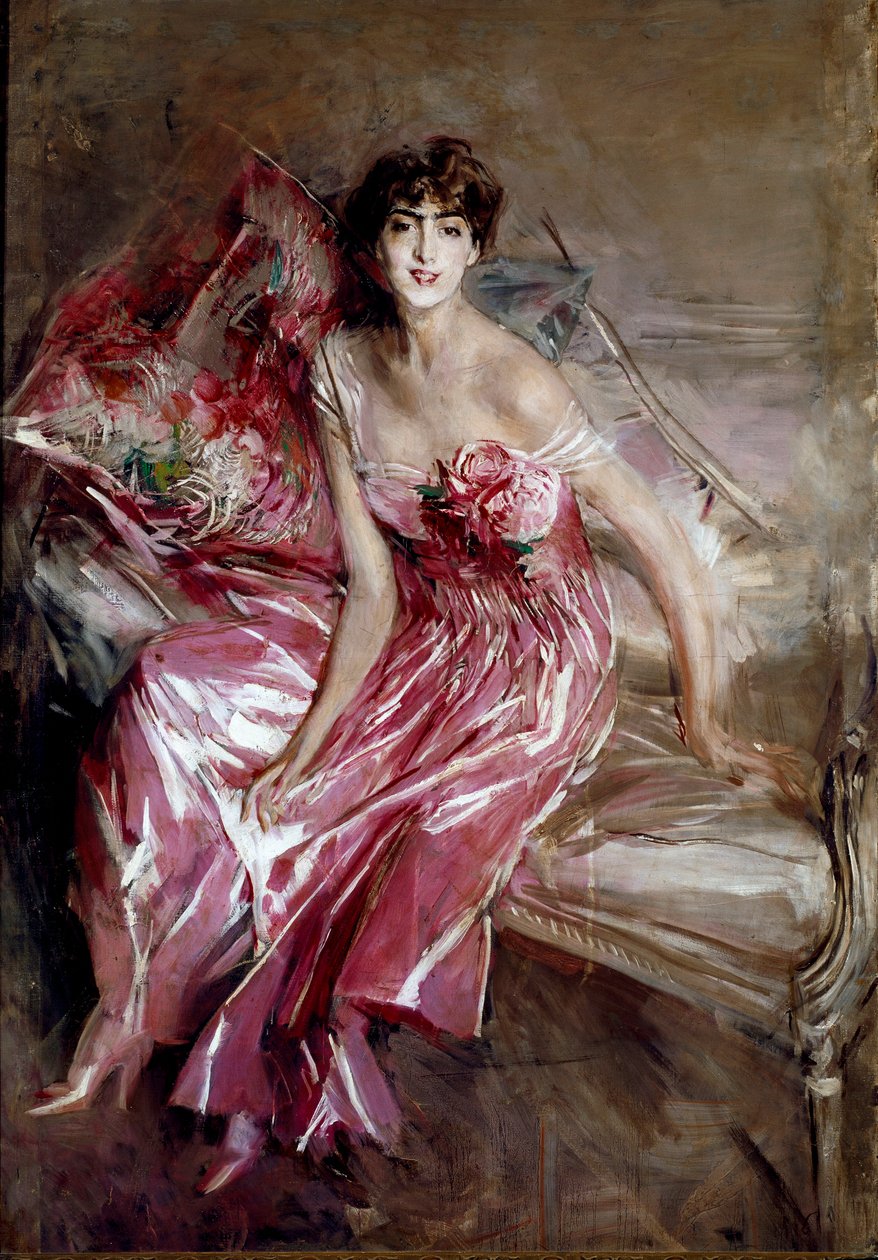 Portrét Madame Olivie Concha de Fontecilla aneb Dáma v růžovém obraz od Giovanniho Boldiniho od Giovanni Boldini