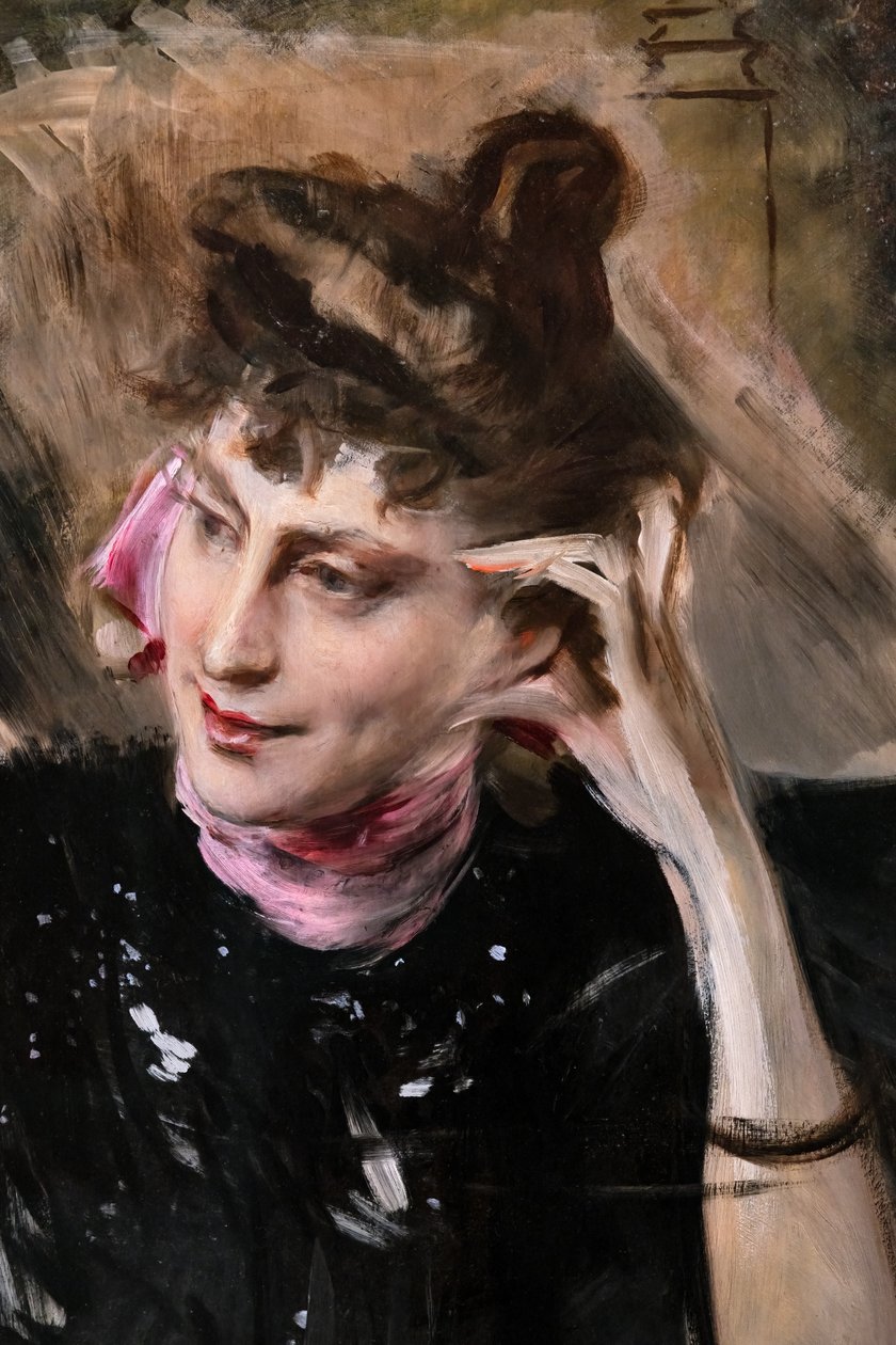 Portrét Madame Veil Picard, detail od Giovanni Boldini