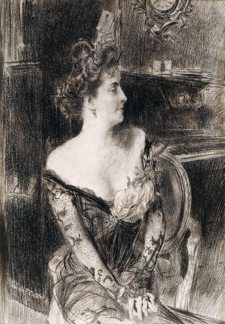 Portrét Madame X, kolem 1901-1902 od Giovanni Boldini