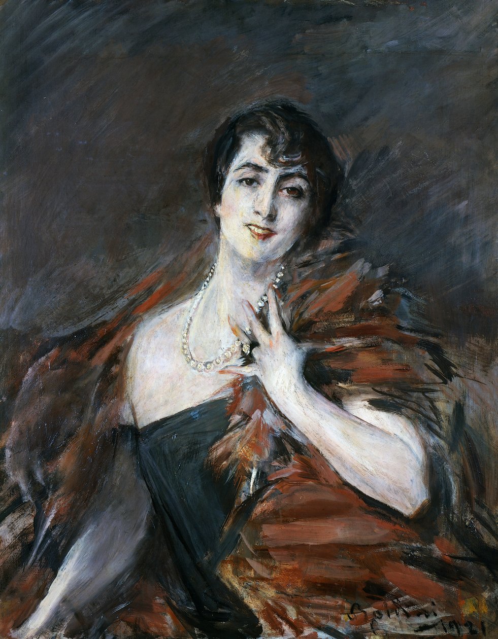 Portrét dámy od Giovanni Boldini