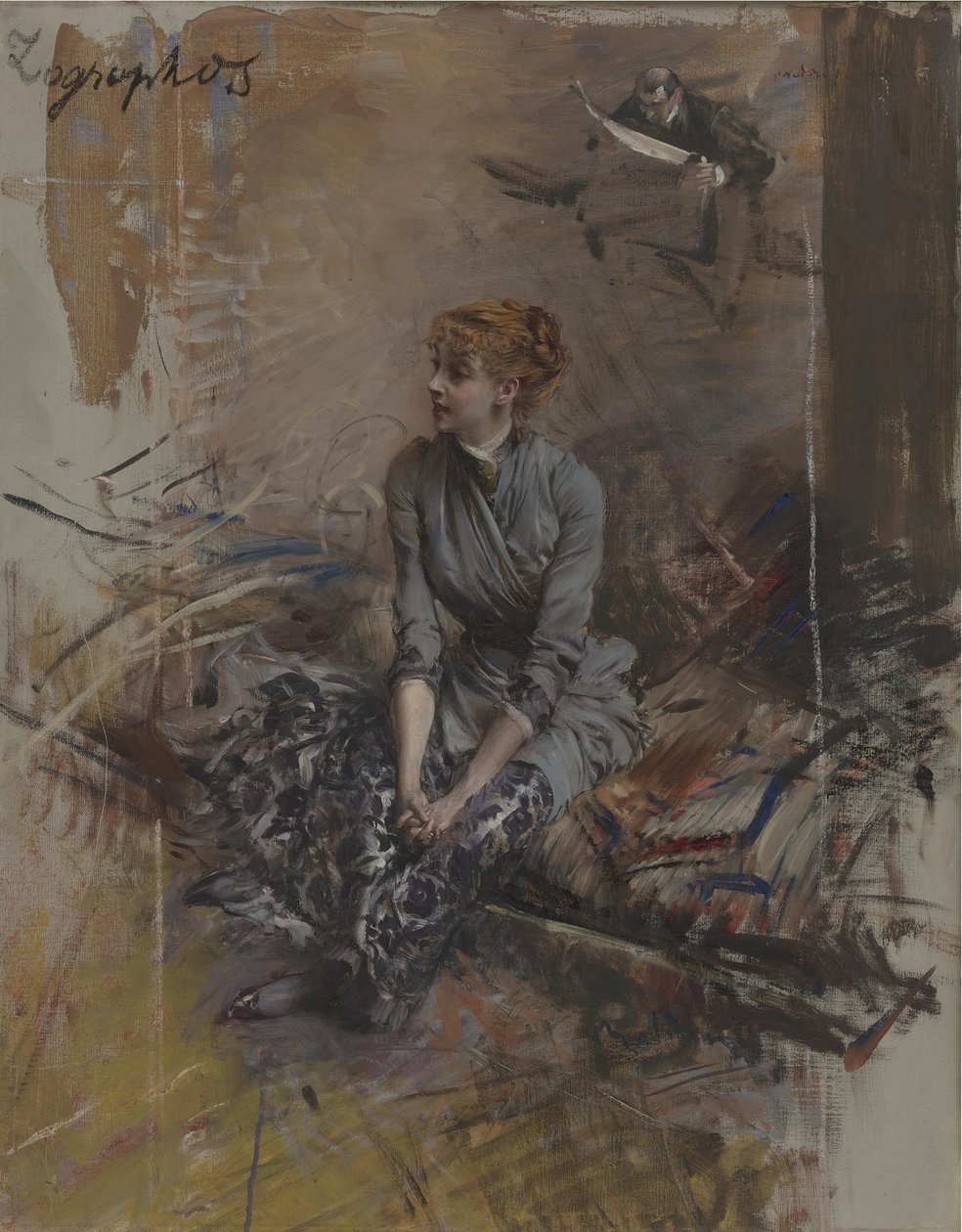 Portrét herečky Gabrielle Réjane 1856-1920 od Giovanni Boldini