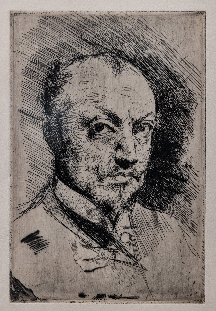 Autoportrét, cca 1890 (suchá jehla, ruleta a lept na papíře) od Giovanni Boldini