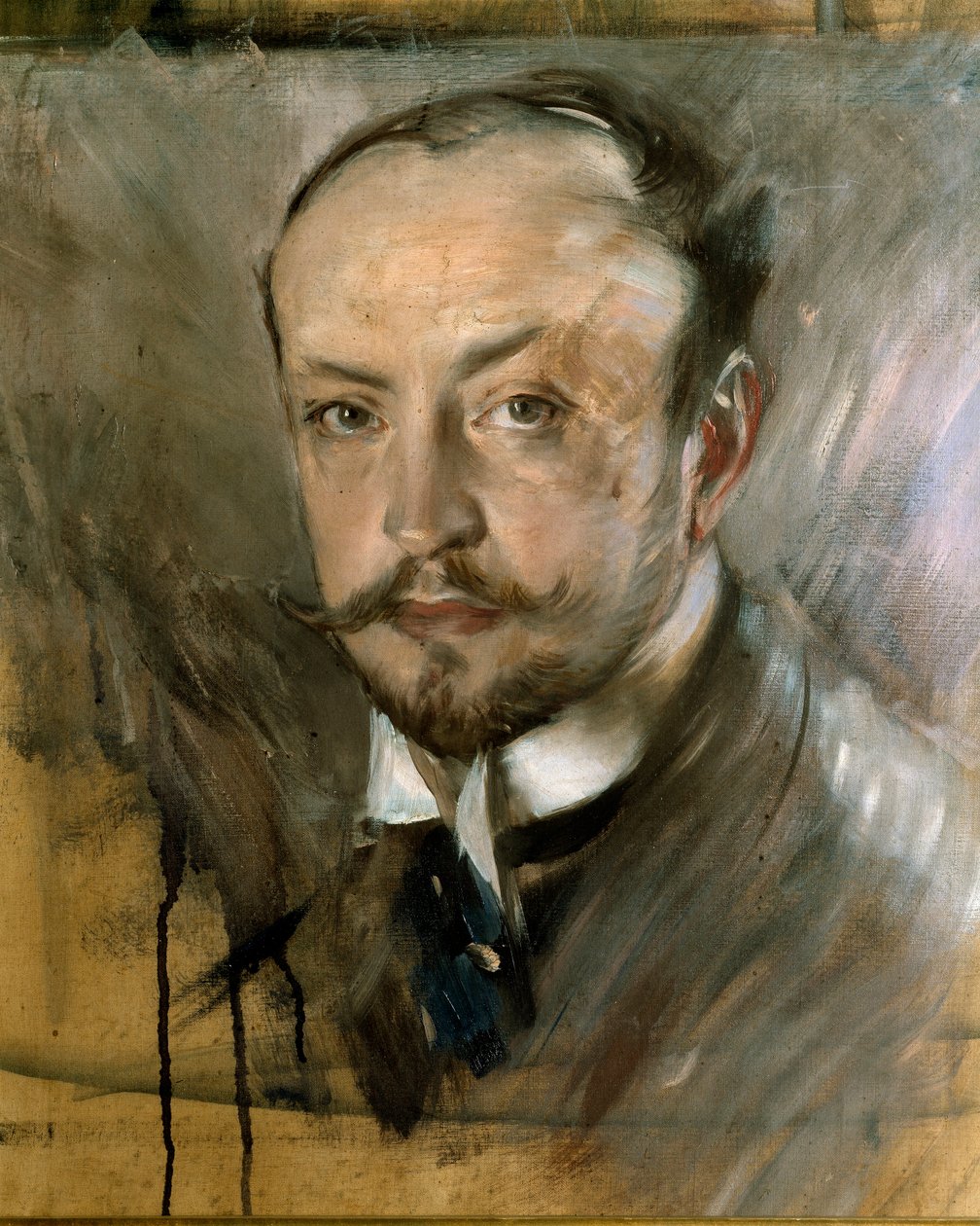 Studium autoportrétu v Montorsoli. Obraz Giovanni Boldini (1842-1931) 1892 ne. 45x40 cm Florencie, Galleria od Arte Moderna od Giovanni Boldini