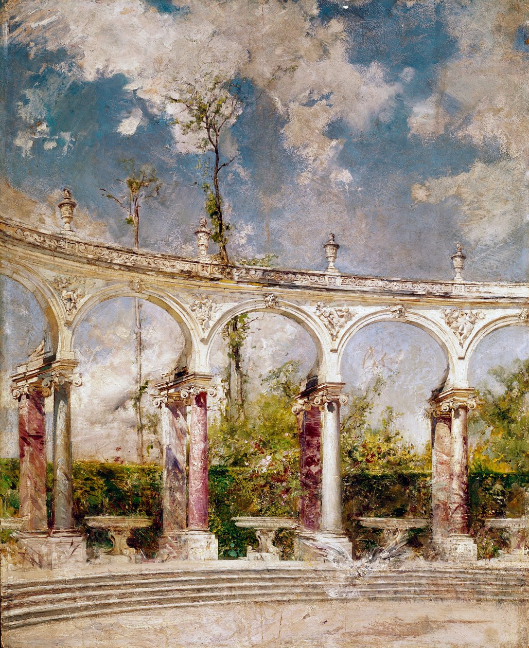 Kolonáda ve Versailles Malba Giovanniho Boldiniho (1842-1931) 1889 ne. 64x52 cm Pistoia, sbírka Boldini od Giovanni Boldini