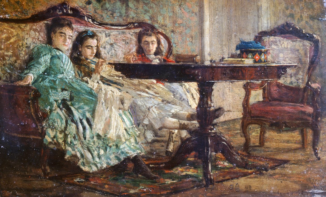 Sestry Laskaraki od Giovanniho Boldiniho (1842-1931), olej na dřevě od Giovanni Boldini