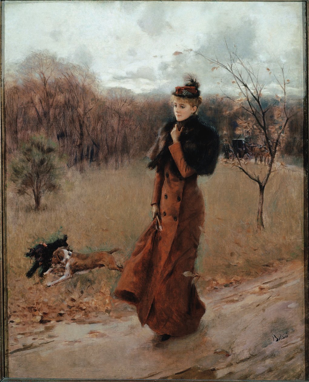 Procházka do parku v Neapoli (olej na plátně) od Giovanni Boldini