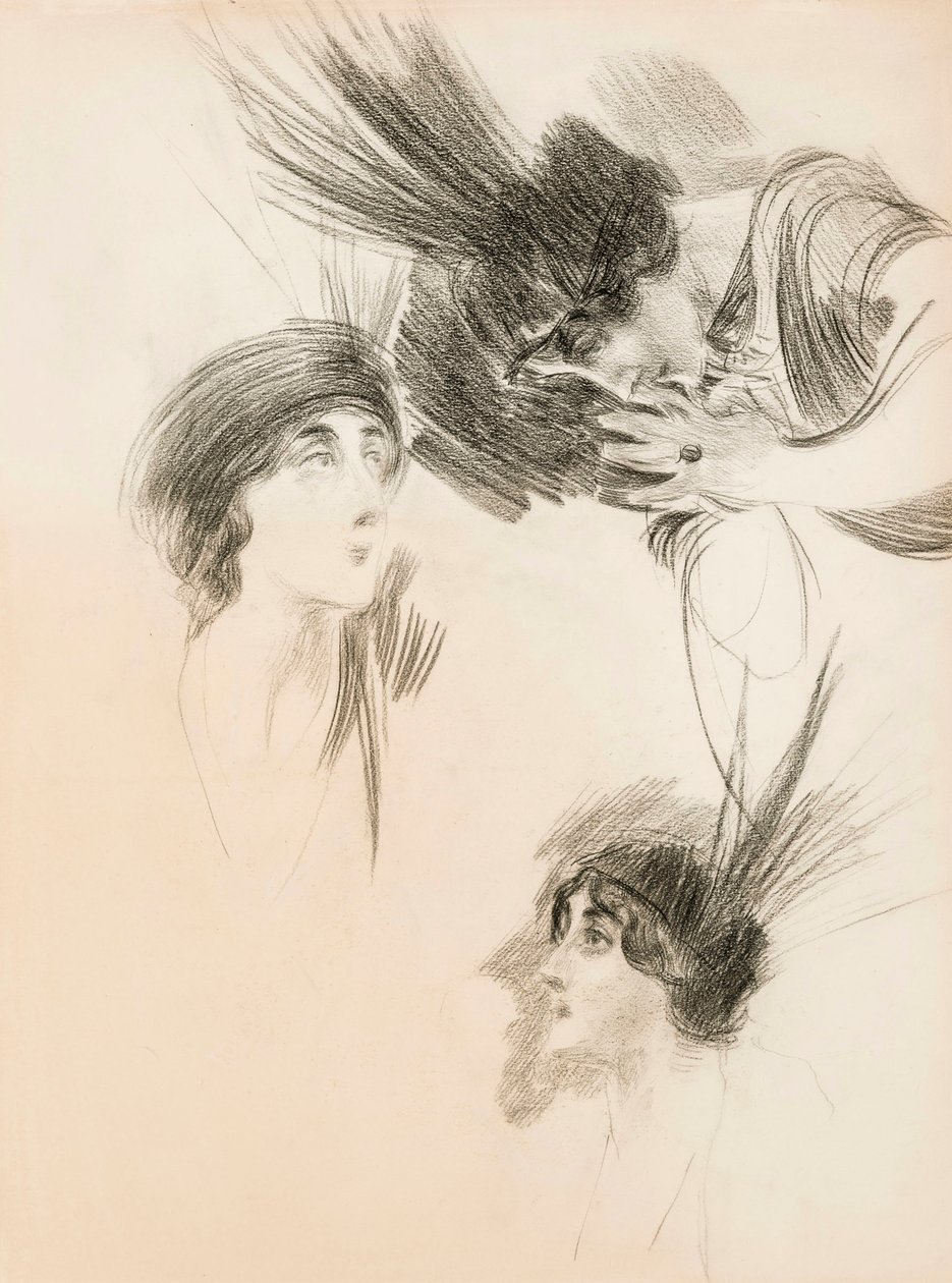 Tři studie k Portrétu Dory di Rudinì Labouchère. od Giovanni Boldini