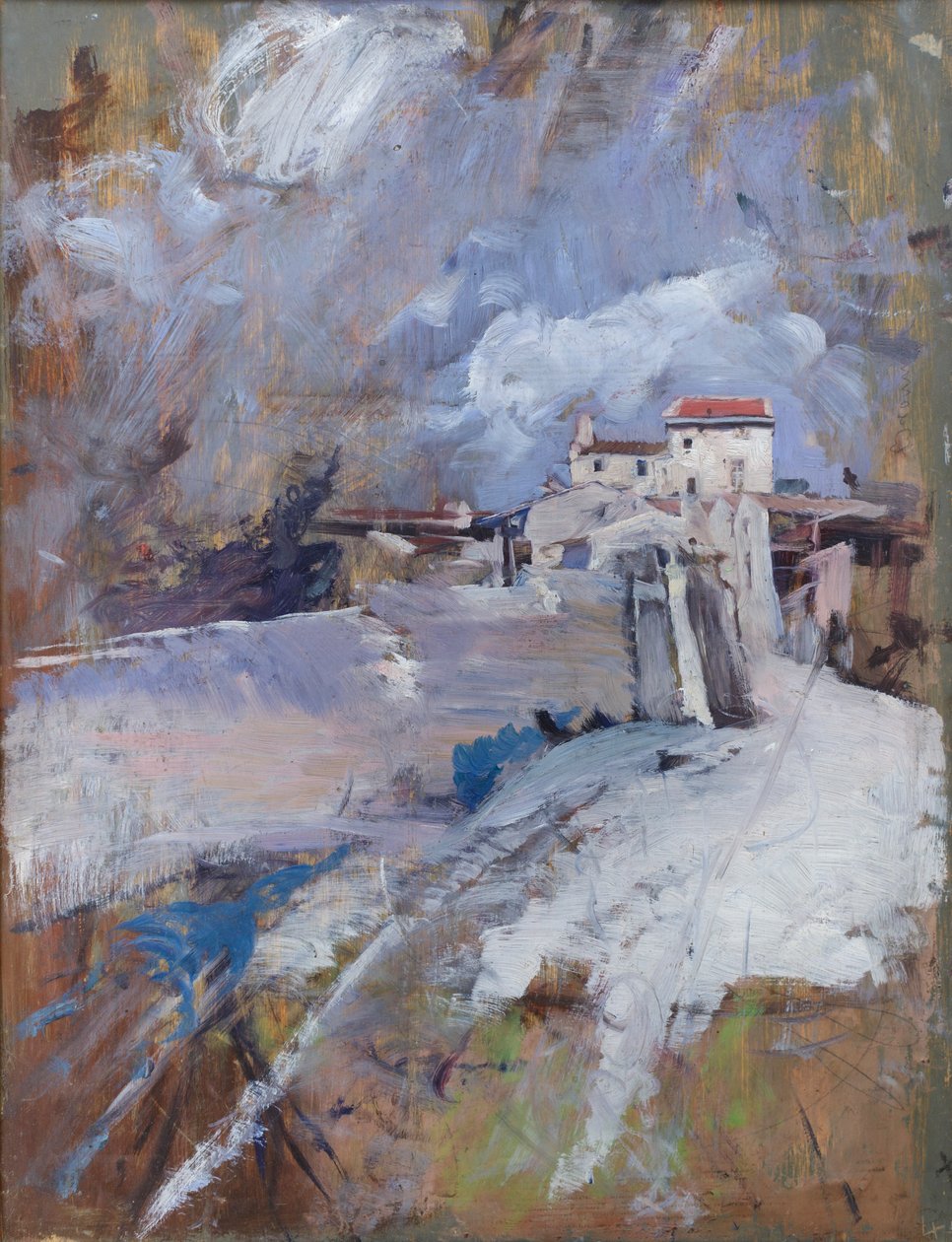 Zimní krajina, asi 1911 (olej na desce) od Giovanni Boldini