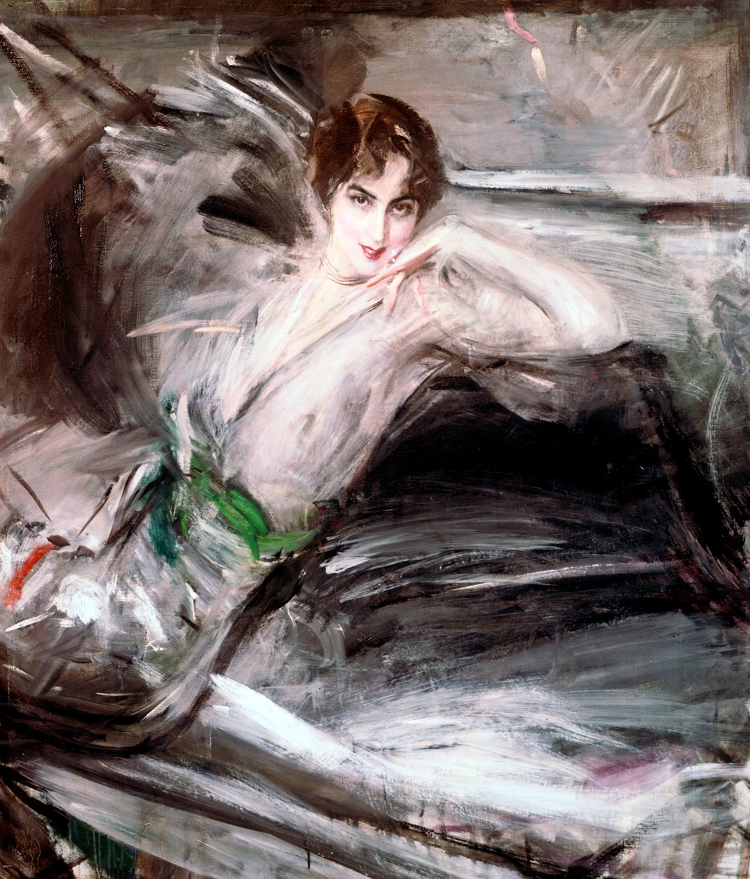 Žena seděla na židli, c1860 od Giovanni Boldini
